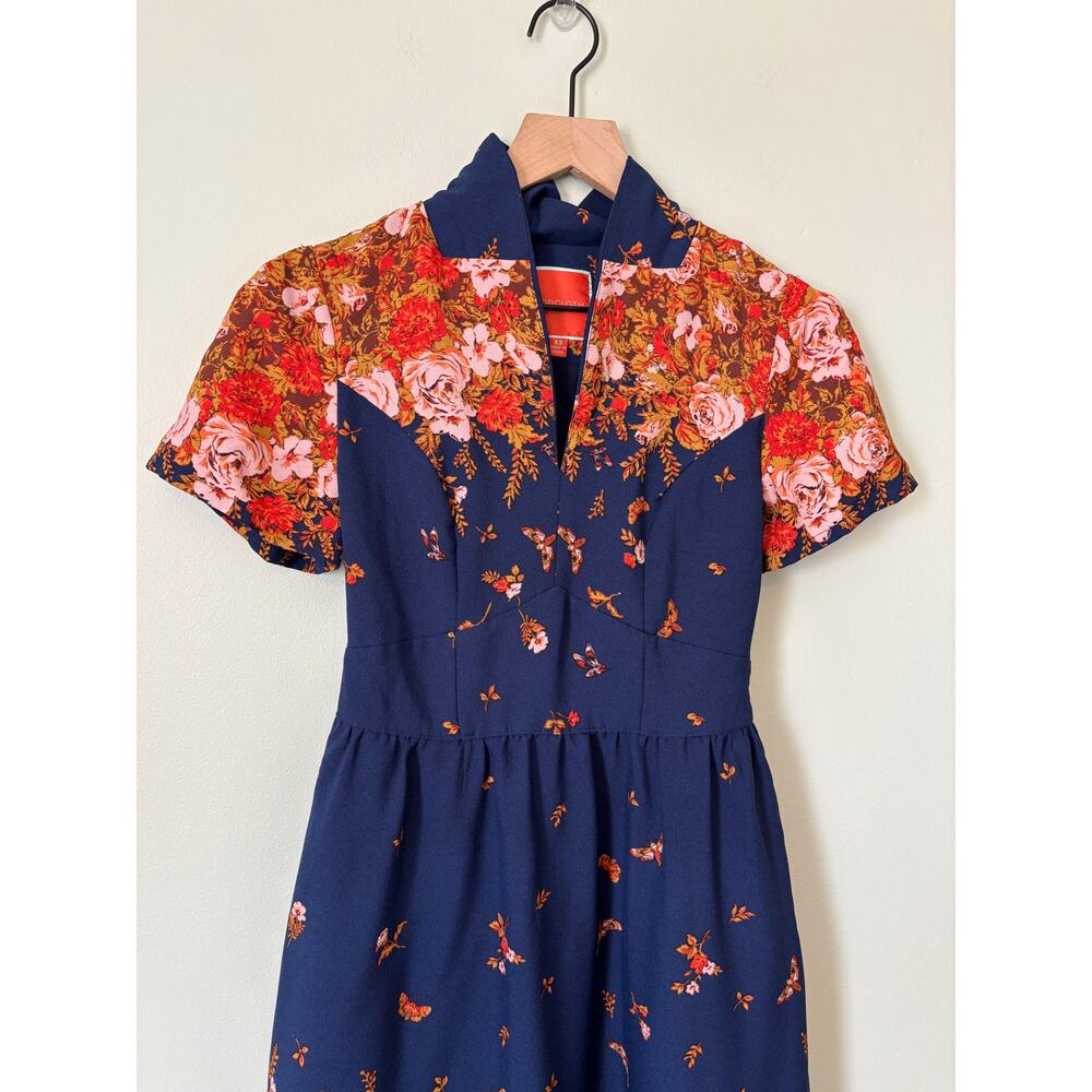 ModCloth Retro Lively Identity Butterfly Dress Small, Whimsy Cottage - Picture 2 of 11